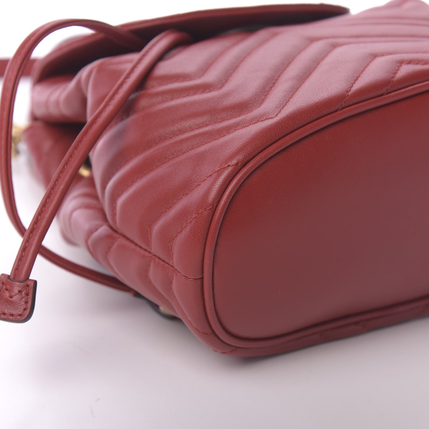 Gucci Calfskin Matelasse GG Marmont Flap Backpack Hibiscus Red 5 of 10