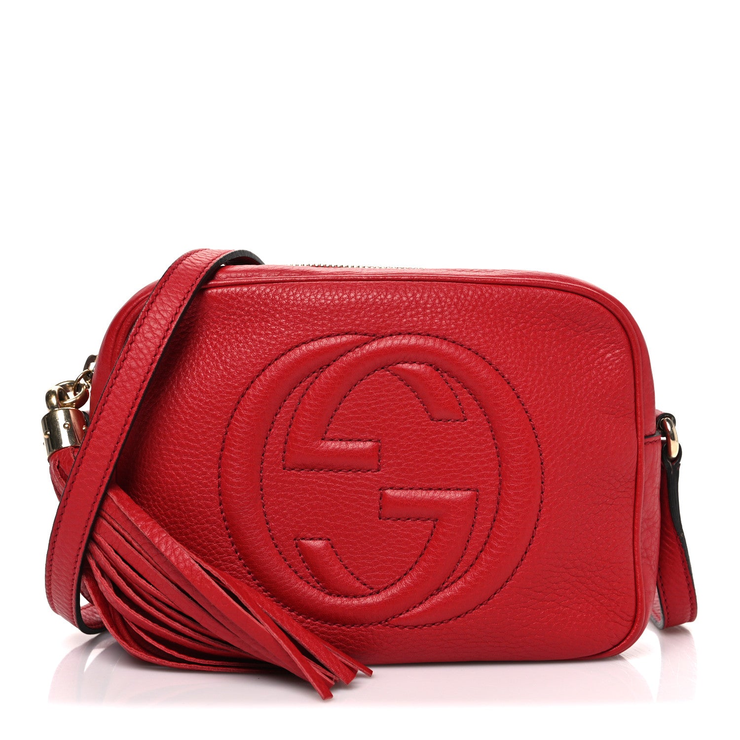 Gucci Pebbled Calfskin Small Soho Disco Bag Vibrant Red 1 of 10