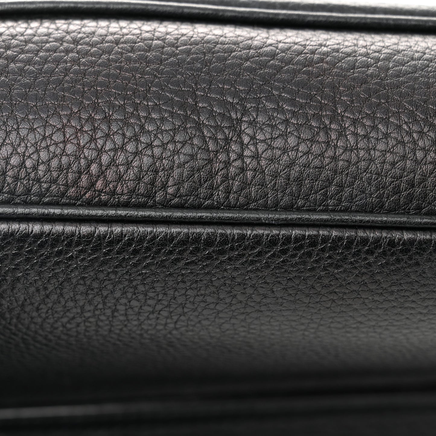 Pebbled Calfskin Medium Soho Flap Crossbody Black