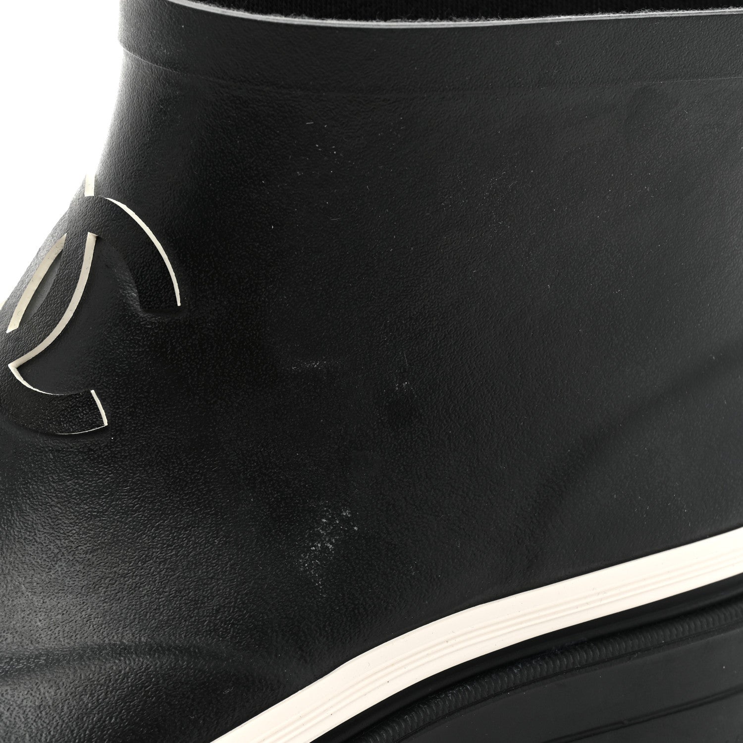 Chanel Rubber CC Short Rain Boots 38 Black 9 of 11