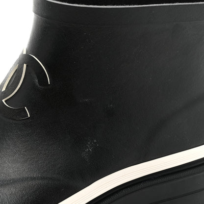 Chanel Rubber CC Short Rain Boots 38 Black 9 of 11