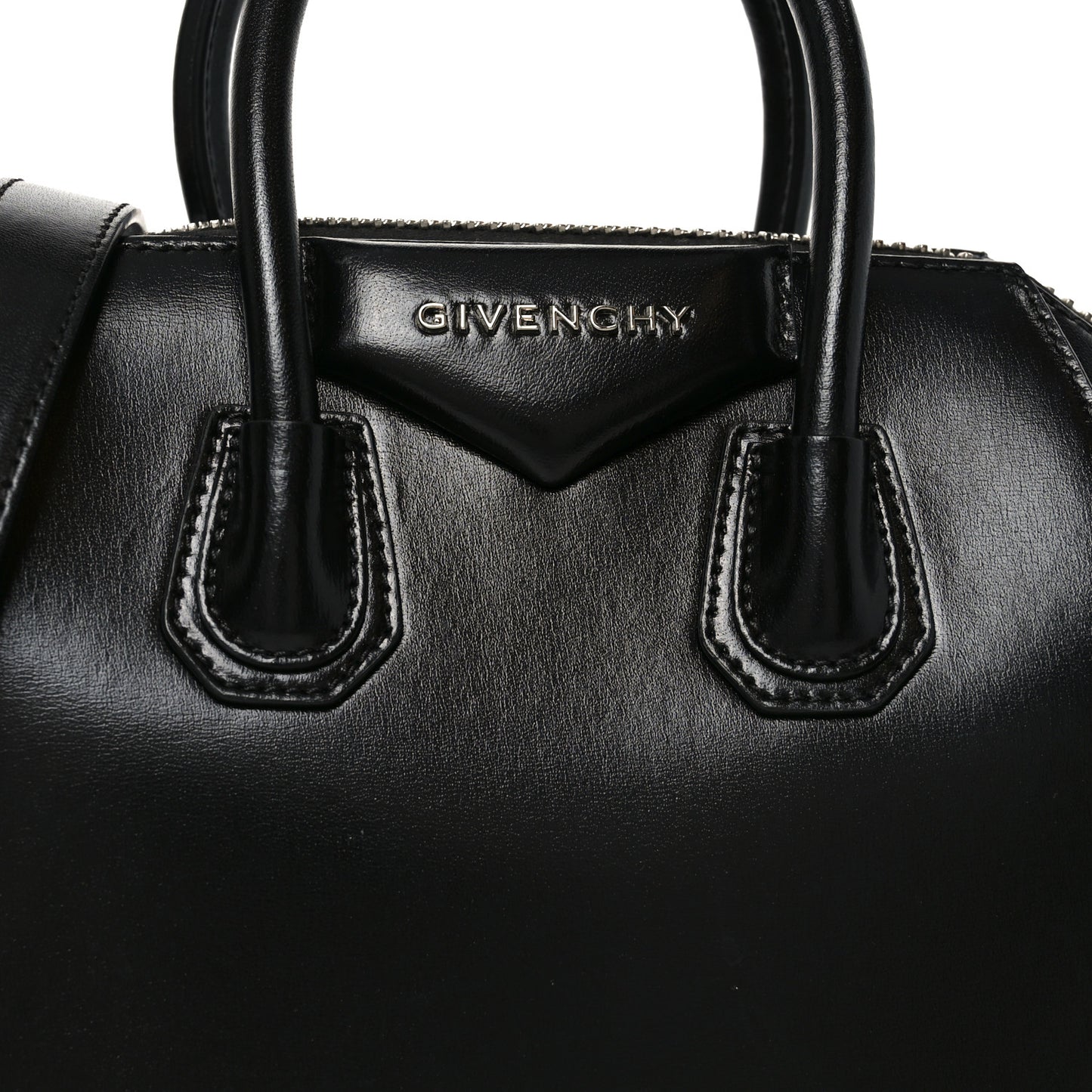 Shiny Lord Calfskin Mini Antigona Black