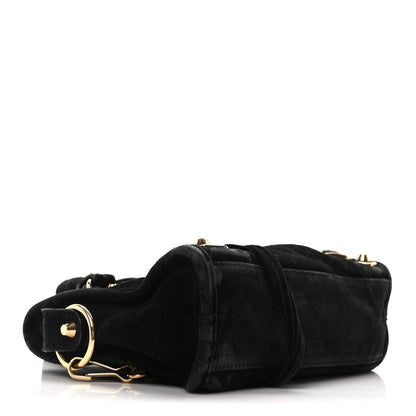 Balenciaga Baby Daim Suede Gold Metallic Edge Hardware Mini City Black 4 of 10