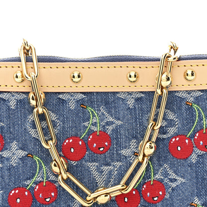 Louis Vuitton LV X TM Monogram Denim Cerises Pochette Accessories Blue 8 of 11
