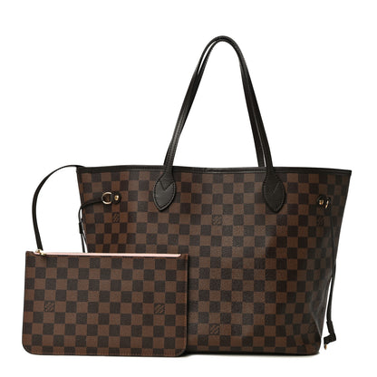 Louis Vuitton Damier Ebene Neo Neverfull MM Rose Ballerine 1 of 14
