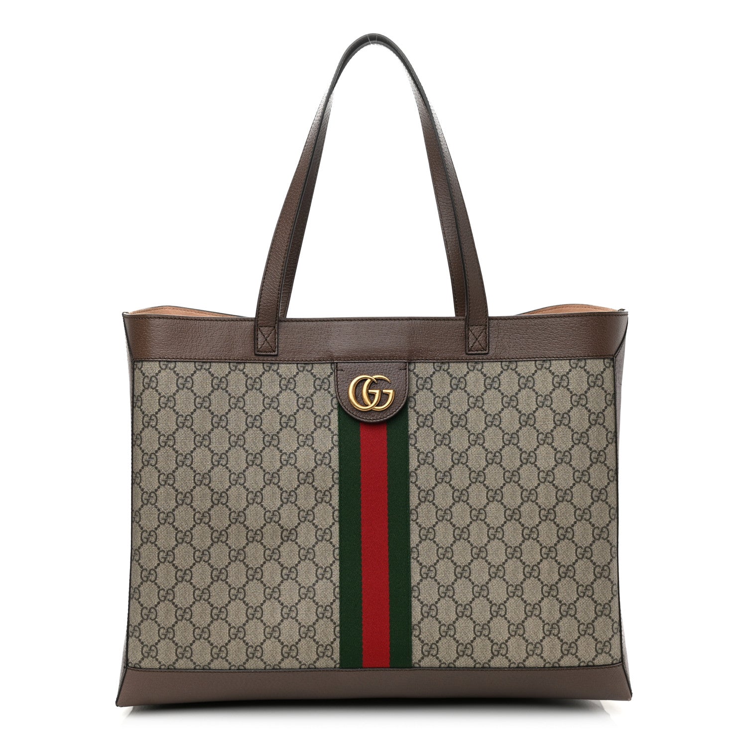 Gucci GG Supreme Monogram Web Ophidia Tote Brown 3 of 10