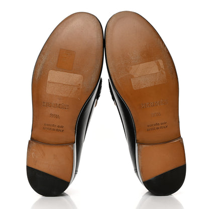 Hermes Calfskin Womens Kennedy Loafers 35.5 Black 5 of 9
