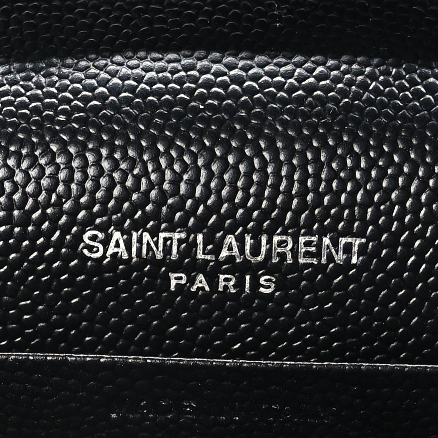 Saint Laurent Grain De Poudre Matelasse Chevron Monogram Chain Wallet Black 5 of 10