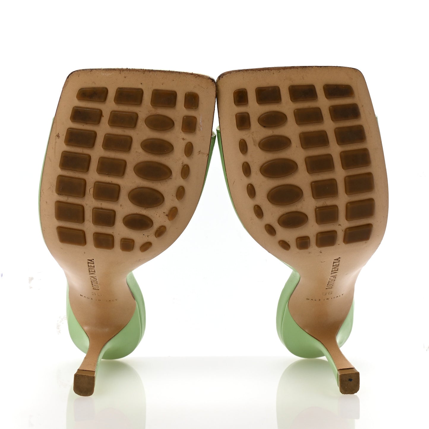 Lambskin Stretch Mule Sandals 36 Pistachio