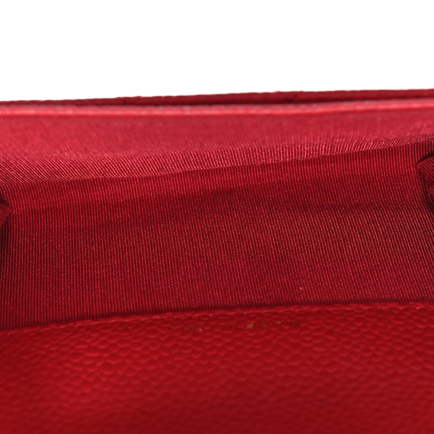 Caviar Quilted Boy Flap Card Holder Wallet Red