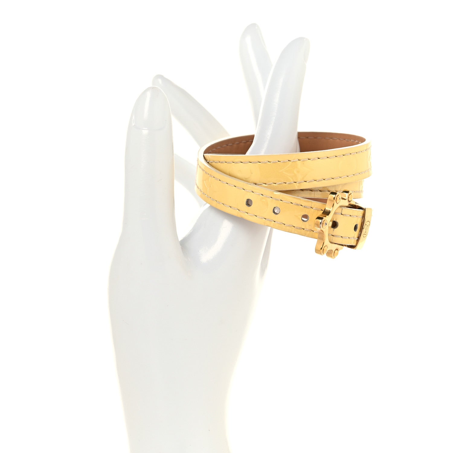 Louis Vuitton Vernis Triple Tour Bracelet Yellow 2 of 5