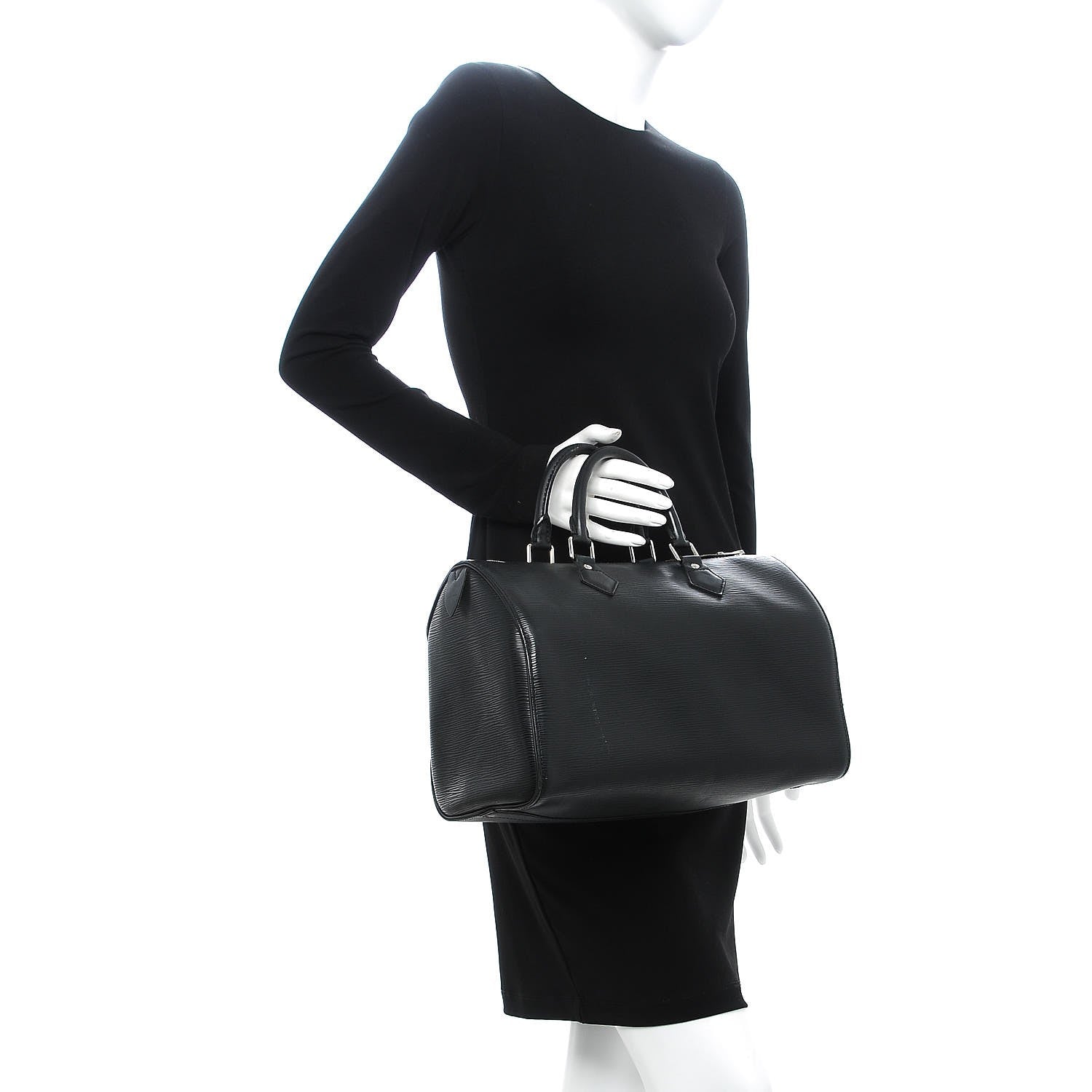 Louis Vuitton Epi Speedy 30 Black 2 of 17