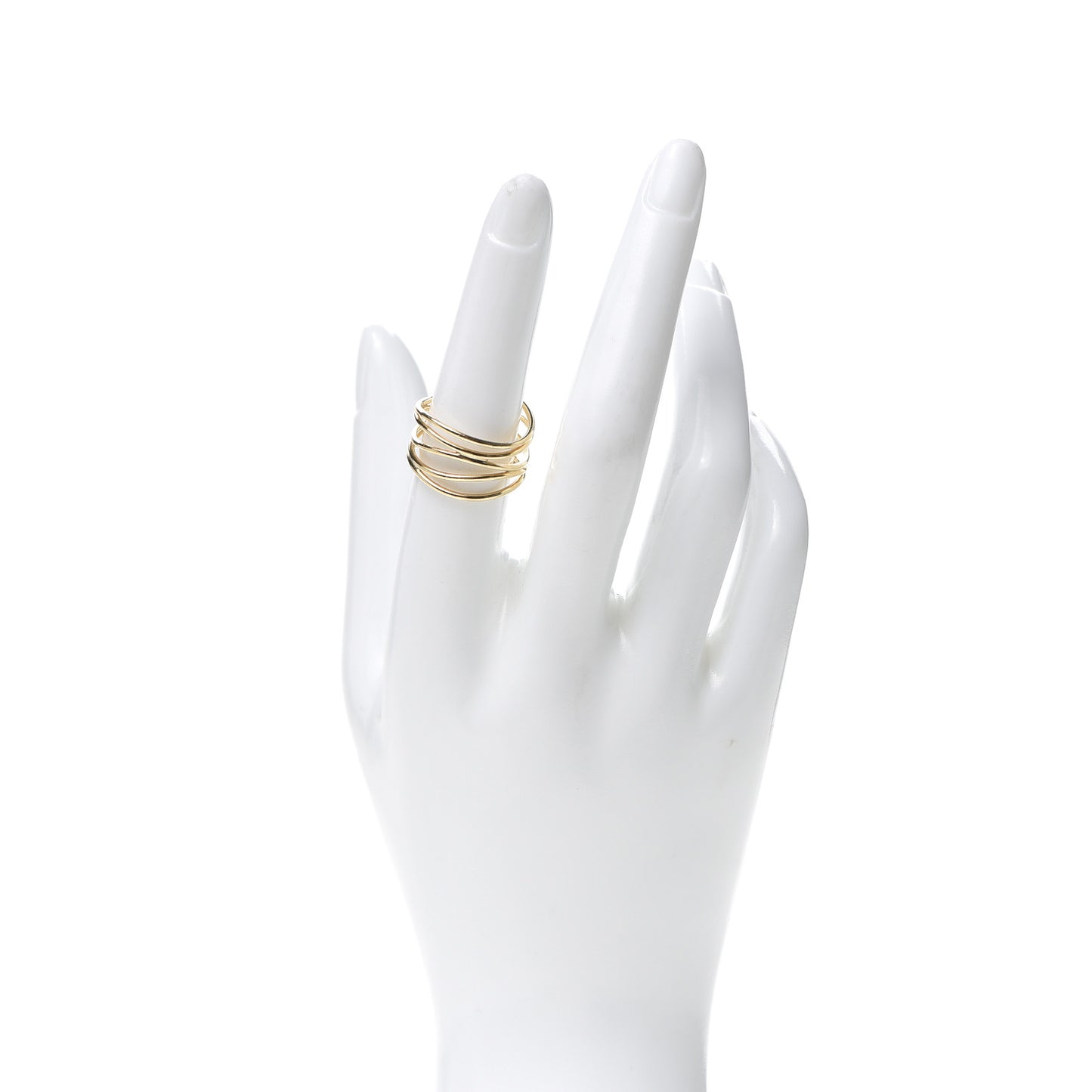 18K Yellow Gold Elsa Peretti 5 Row Wave Ring 56 7.5