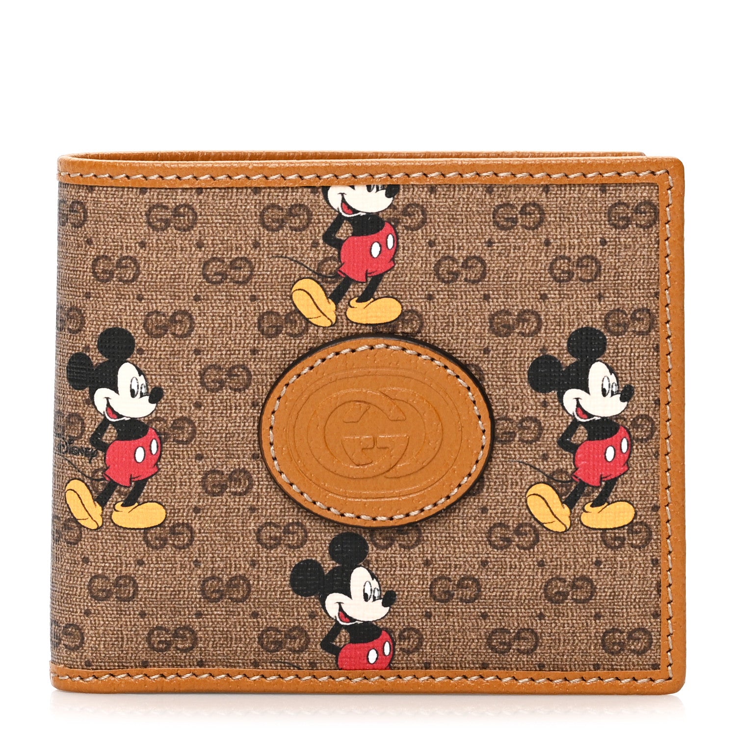 Gucci X DISNEY Mini Vintage GG Supreme Monogram Mickey Mouse Wallet Beige Vintage Sun Oil 1 of 6