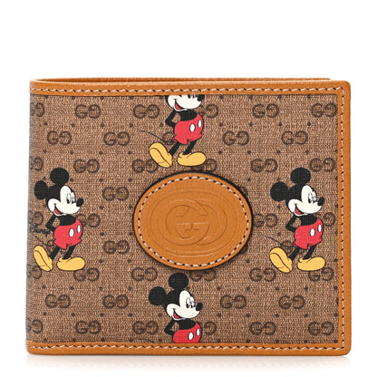 Gucci X DISNEY Mini Vintage GG Supreme Monogram Mickey Mouse Wallet Beige Vintage Sun Oil 1 of 6
