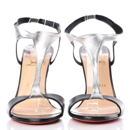Christian Louboutin Kid Morphetina 100 T-Strap Sandals 39.5 Black 2 of 10