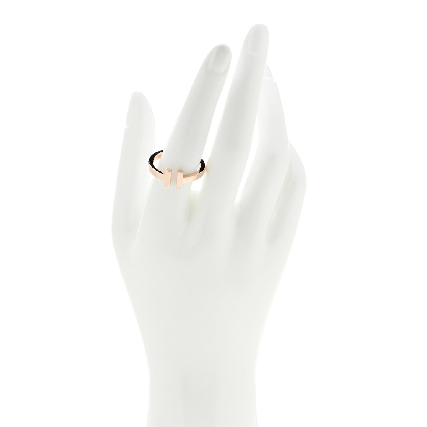 18K Rose Gold T Square Ring 60 9