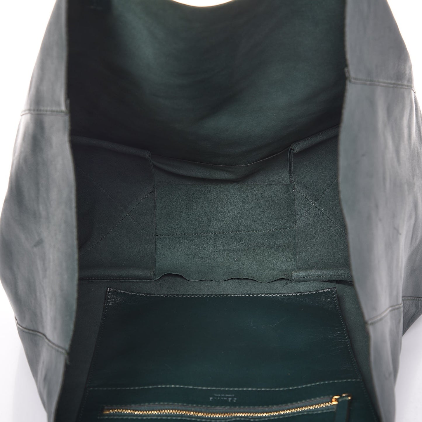 Lambskin Horizontal Cabas Bottle Green