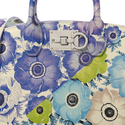 Salvatore Ferragamo Calfskin Floral Print Small The Studio Bag Mascarpone 8 of 10