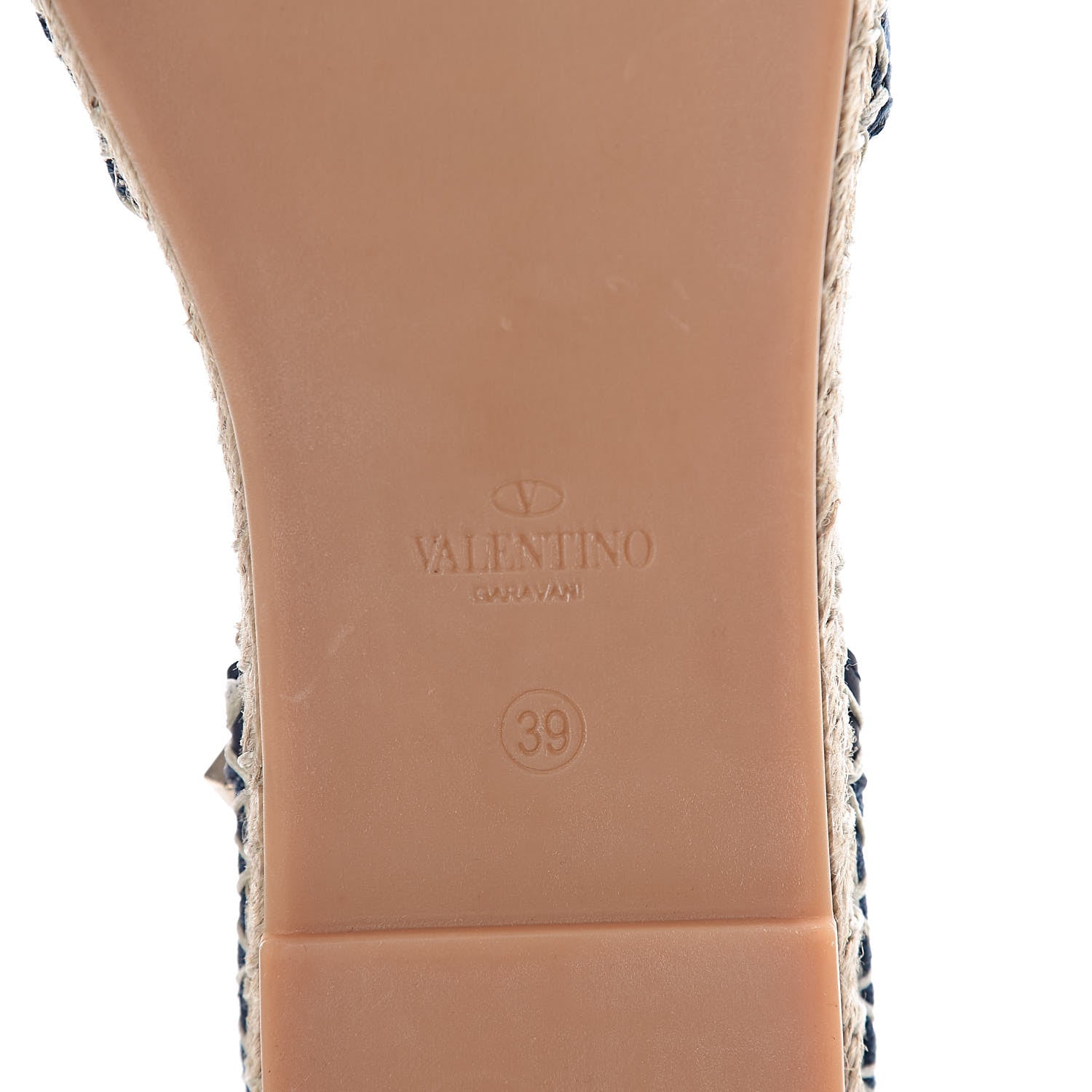 Valentino Garavani Denim Rockstud Ankle Wrap Espadrille 20mm Flats 39 Light Denim 6 of 8