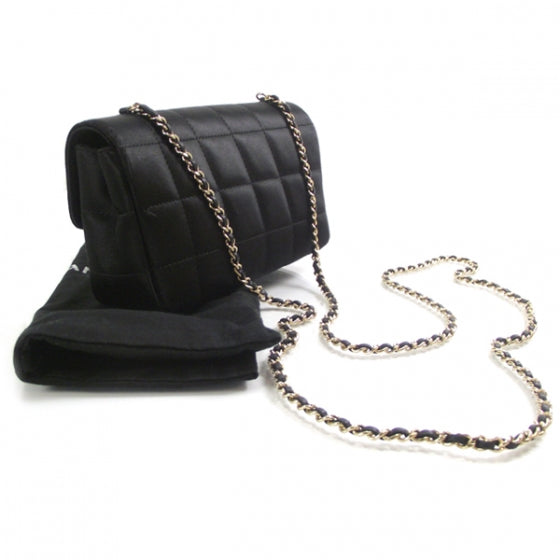Satin Quilted Flap Evening Bag