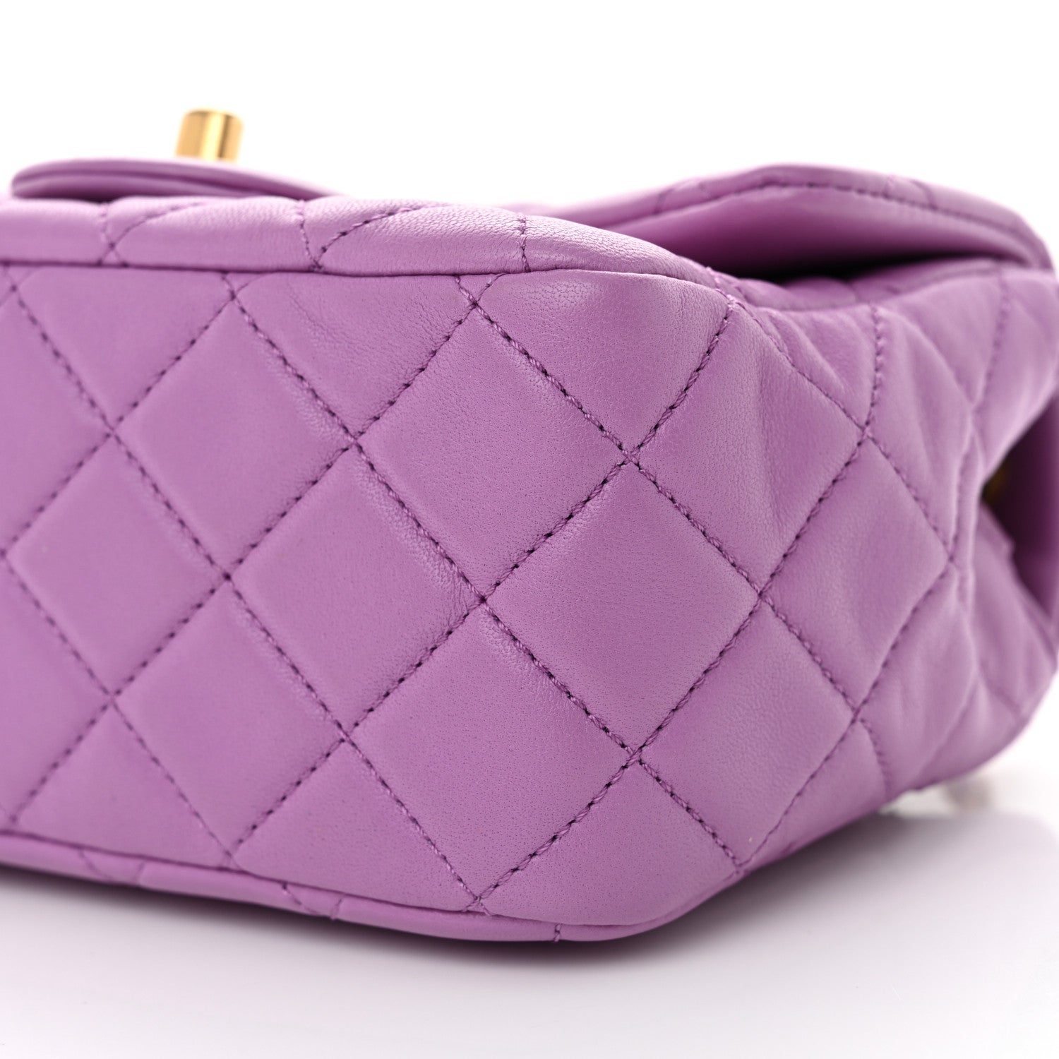 Chanel Lambskin Quilted Mini Pearl Crush Flap Purple 9 of 11