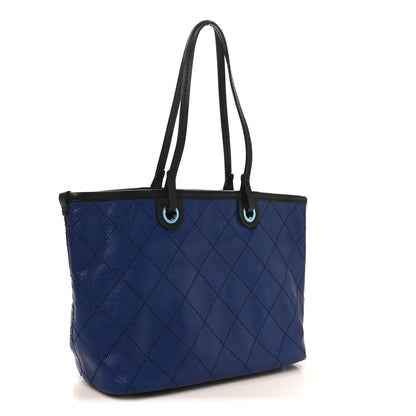 Chanel Grained Calfskin Shopping Fever Tote Blue 4 of 11