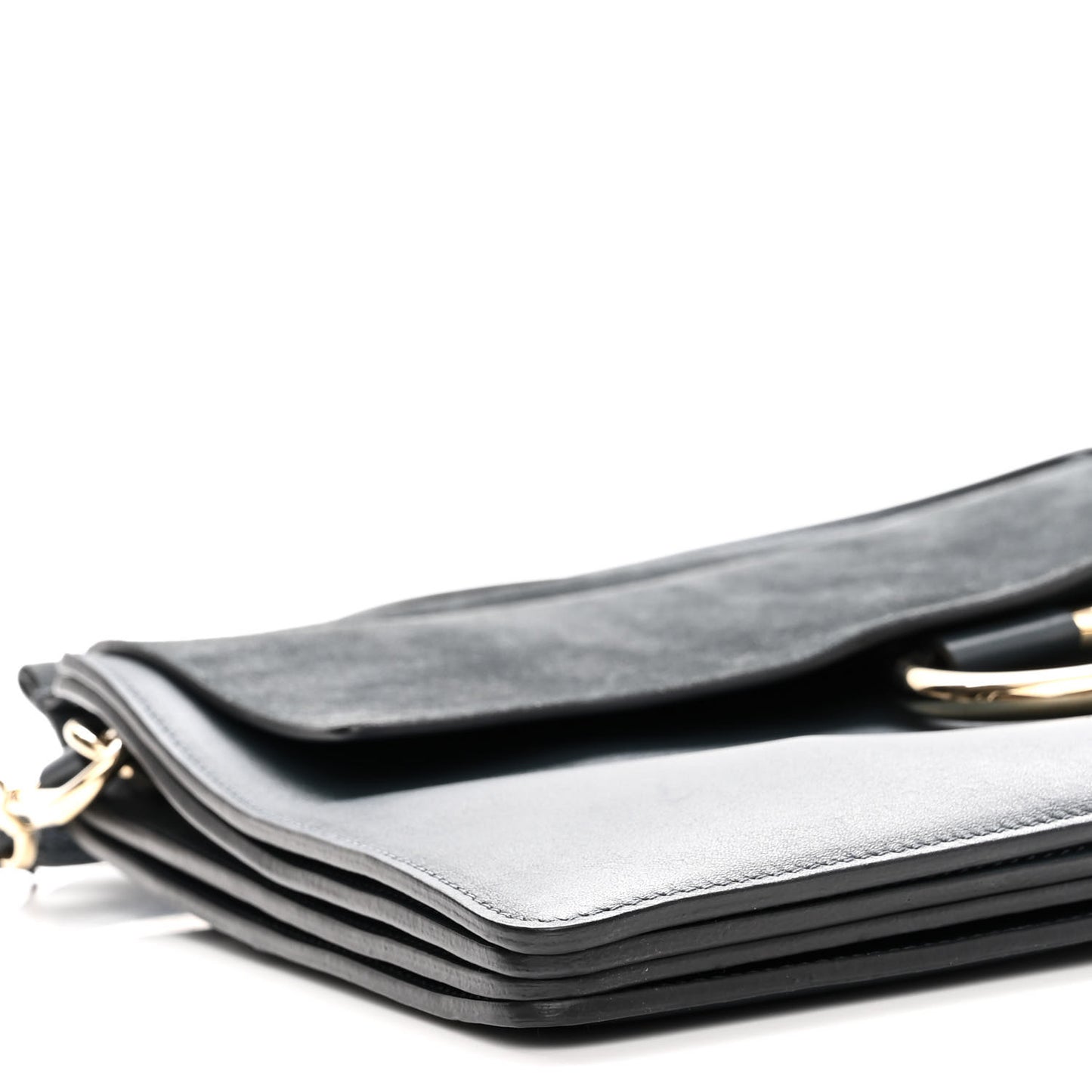 Suede Calfskin Medium Faye Shoulder Bag Silver Blue