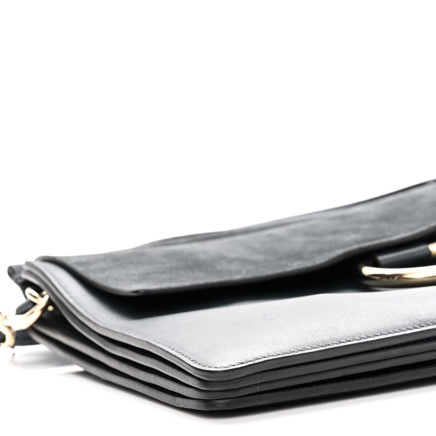 Chloe Suede Calfskin Medium Faye Shoulder Bag Silver Blue 8 of 9