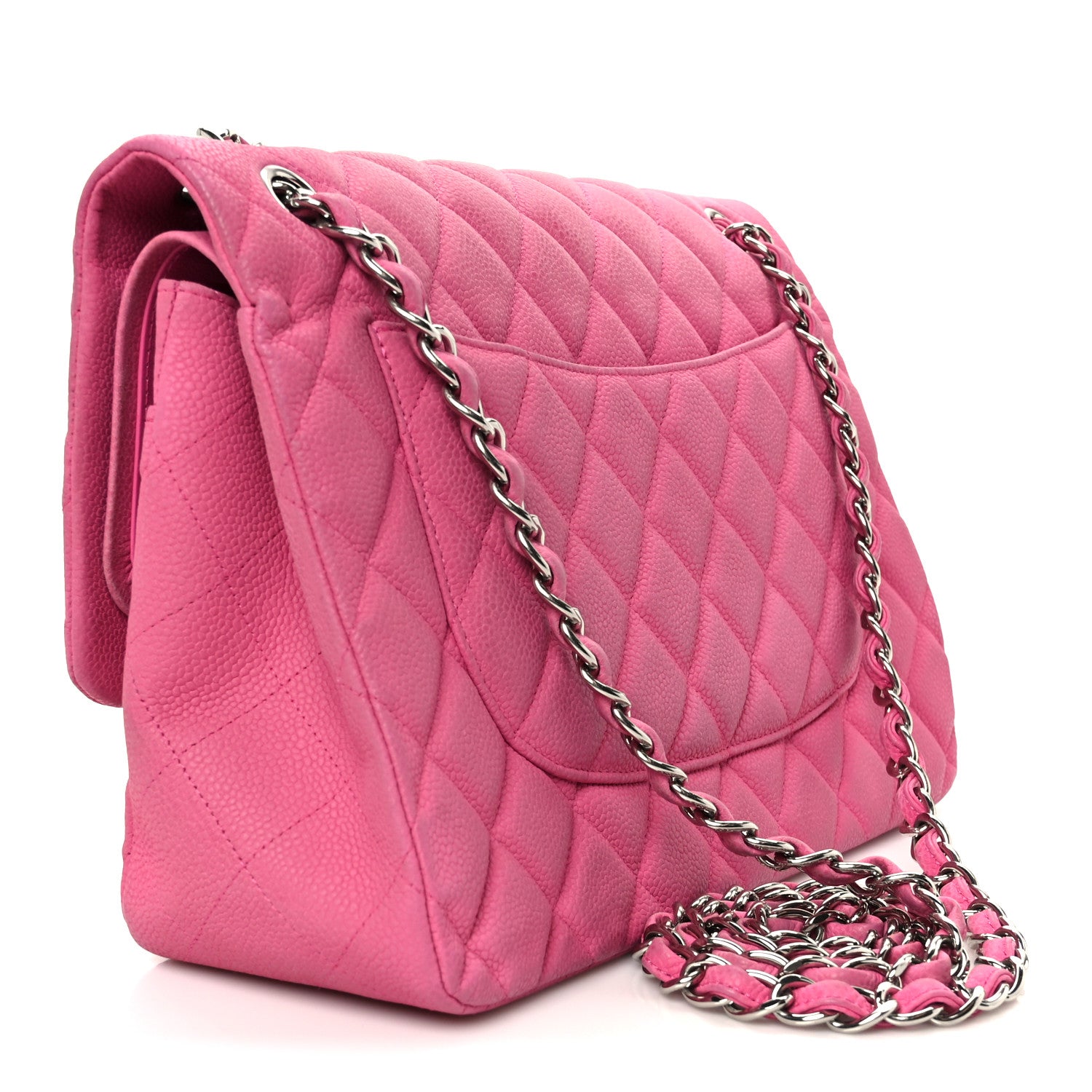 Chanel Iridescent Caviar Quilted Jumbo Double Flap Pink 3 of 11