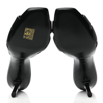 Saint Laurent Calfskin Tribute 85 Slide Sandals 36 Black 5 of 8