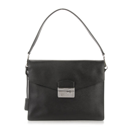 Prada Saffiano Lux Sound Shoulder Bag Black 1 of 8