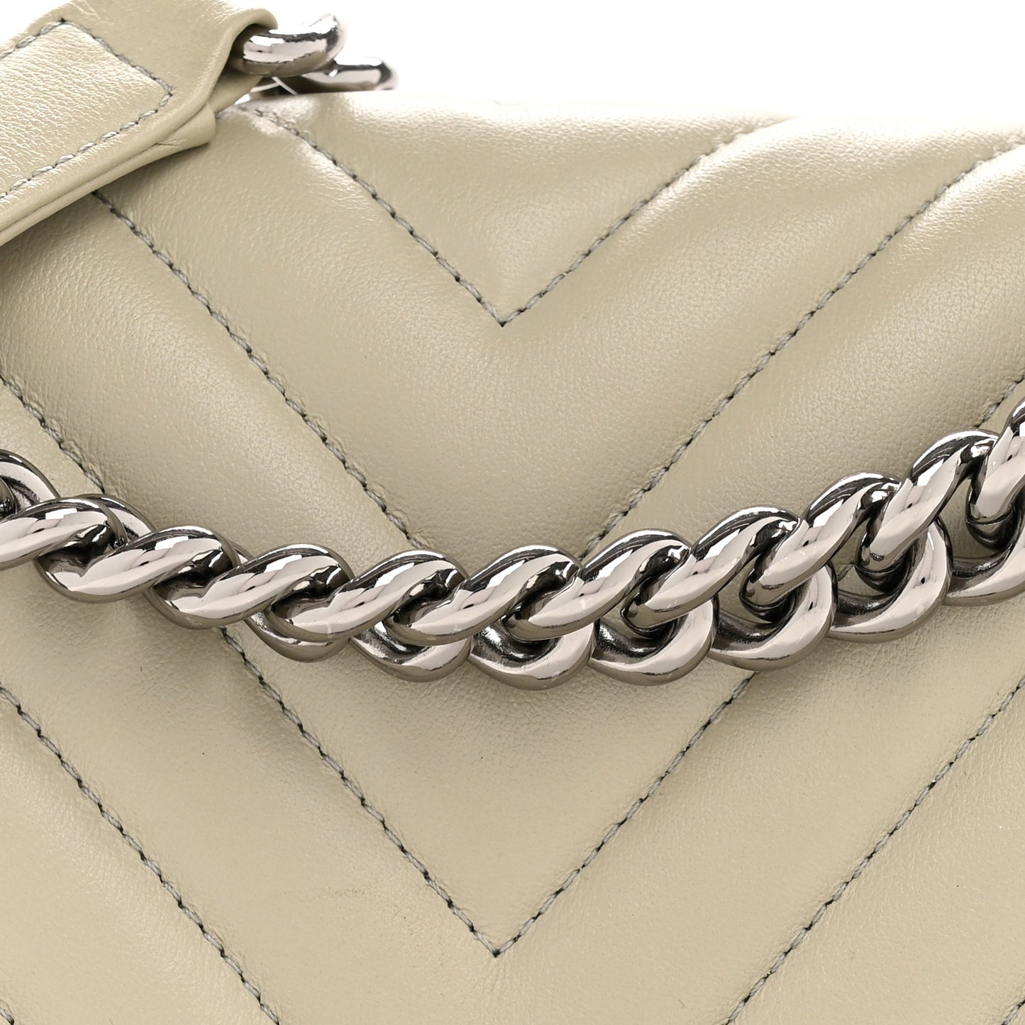 Calfskin Chevron Quilted Medium Boy Flap Grey