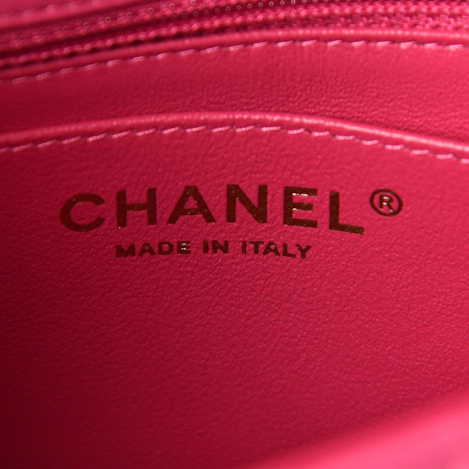 Chanel Lambskin Chevron Quilted Mini Square Flap Fuchsia 6 of 10