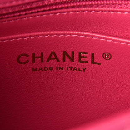 Chanel Lambskin Chevron Quilted Mini Square Flap Fuchsia 6 of 10