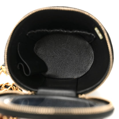 Chanel Lambskin Quilted Afternoon Tea Top Handle Vanity Case With Chain Black 5 of 14