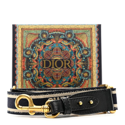 Christian Dior Canvas Embroidered Shoulder Strap Blue 6 of 6