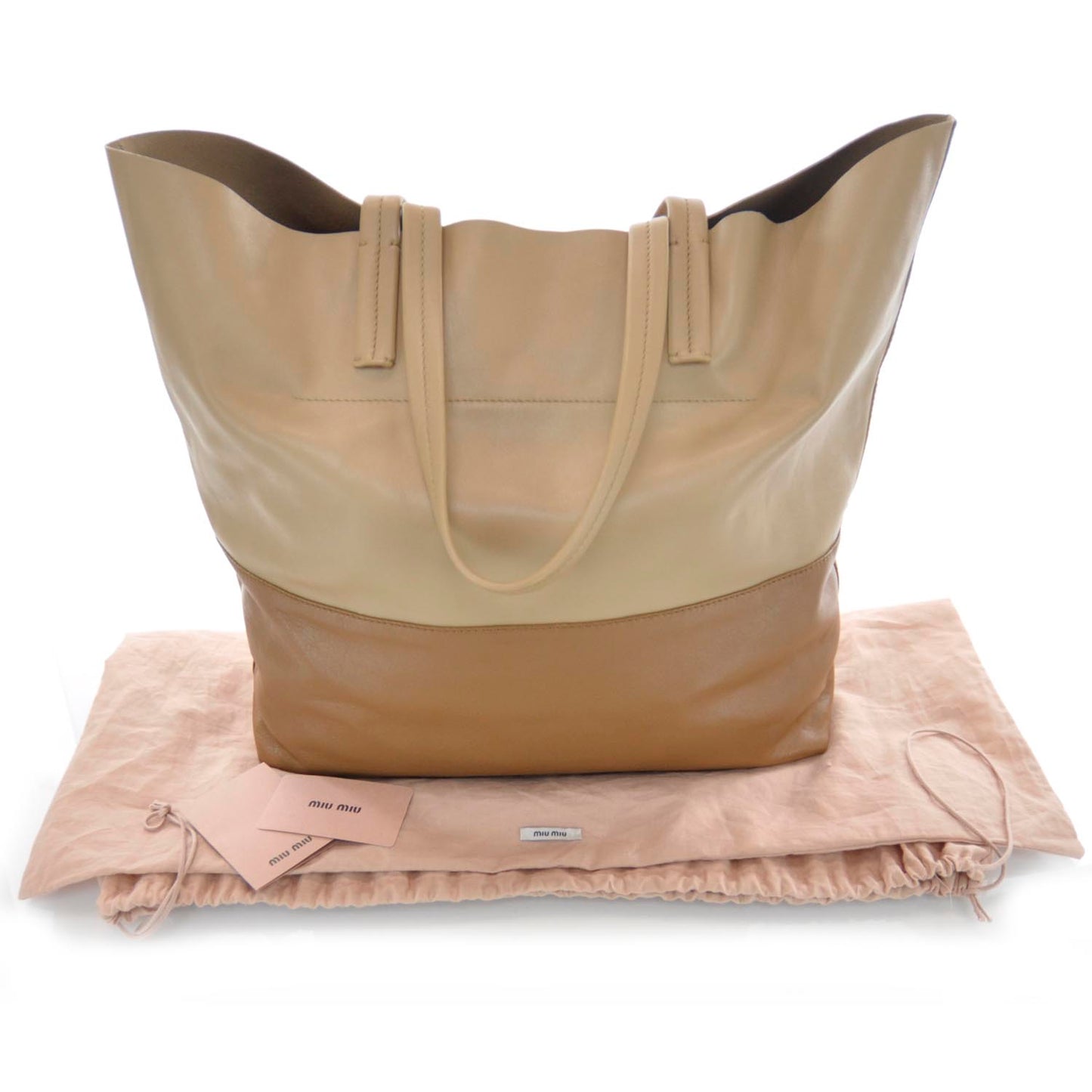 Soft Calfskin Shopping Tote Sughero Cuoio