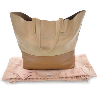 Miu Miu Soft Calfskin Shopping Tote Sughero Cuoio 3 of 10