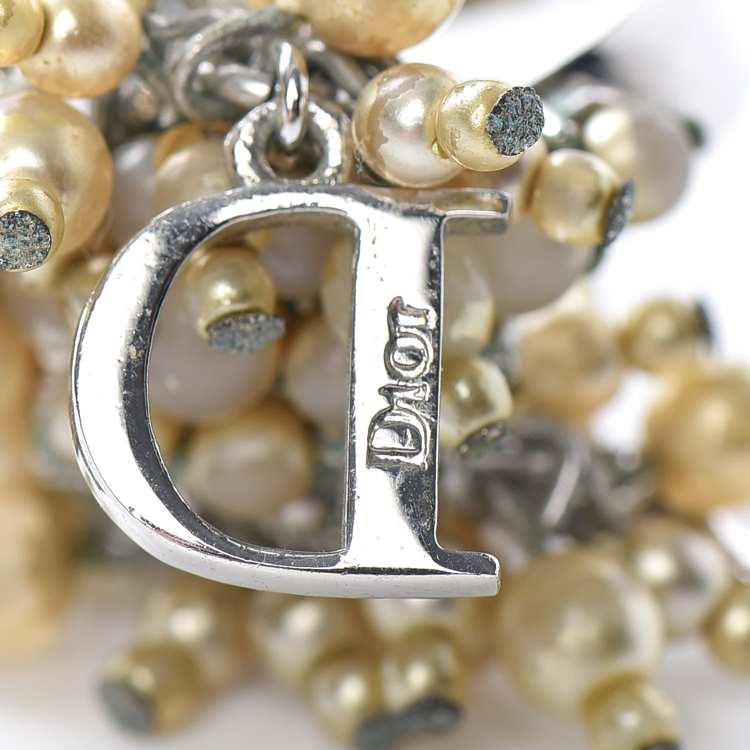 Christian Dior Pearl Star Logo Ring 7 Silver 5 of 5