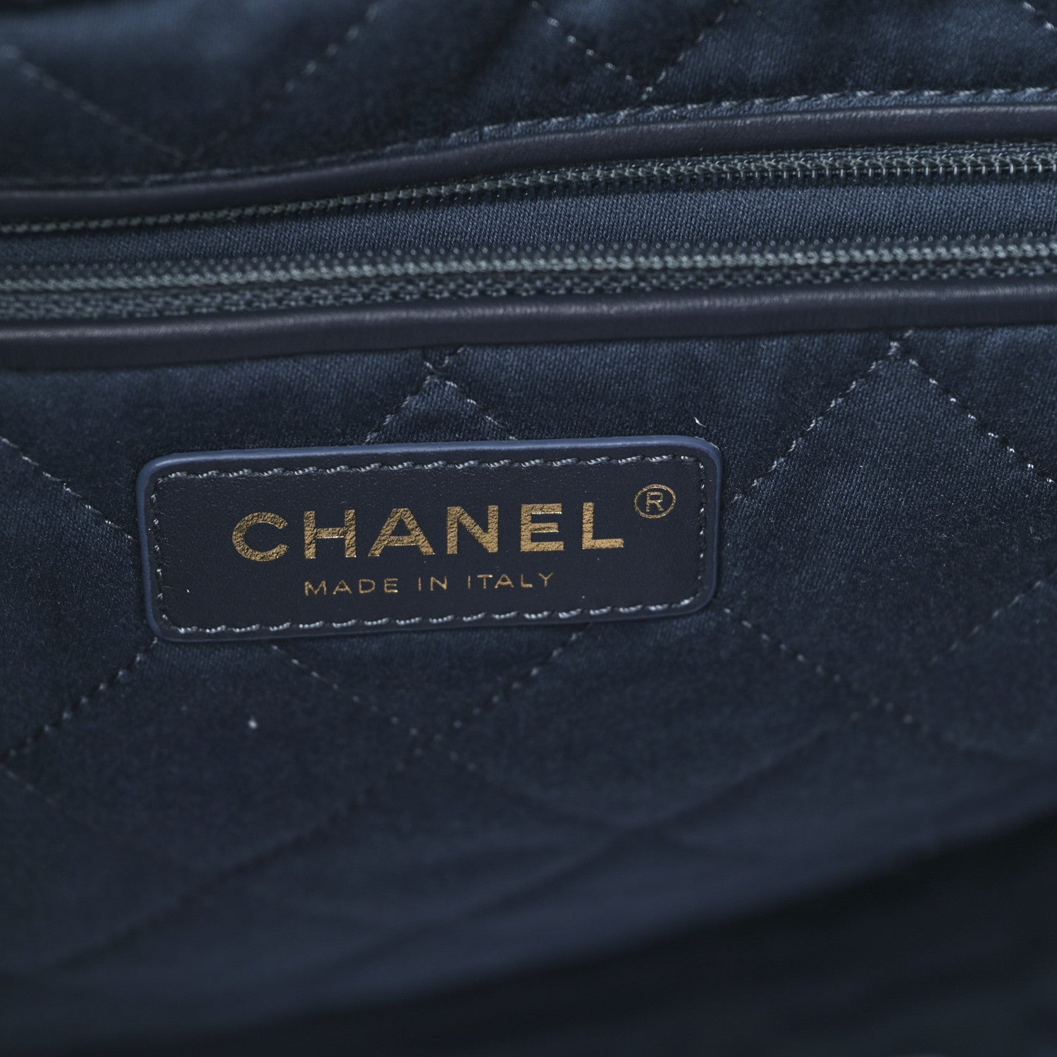 Chanel Velvet Camellia Quilted Small Chanel 22 Dark Blue 8 of 10