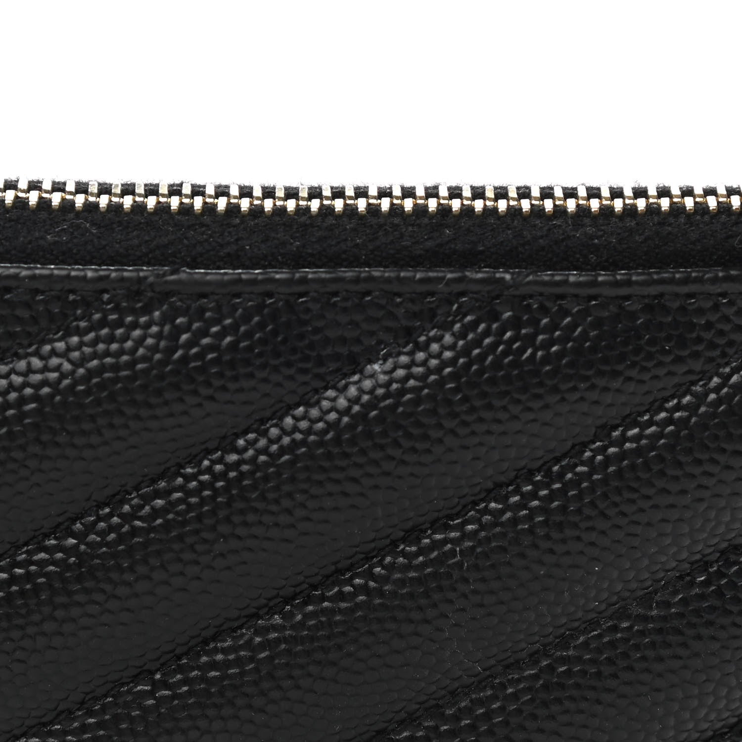 Saint Laurent Grain De Poudre Chevron Monogram Bill Pouch Black 11 of 13