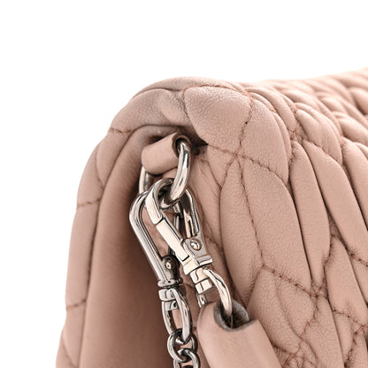 Miu Miu Nappa Matelasse Crystal Flap Clutch Cammeo 11 of 11