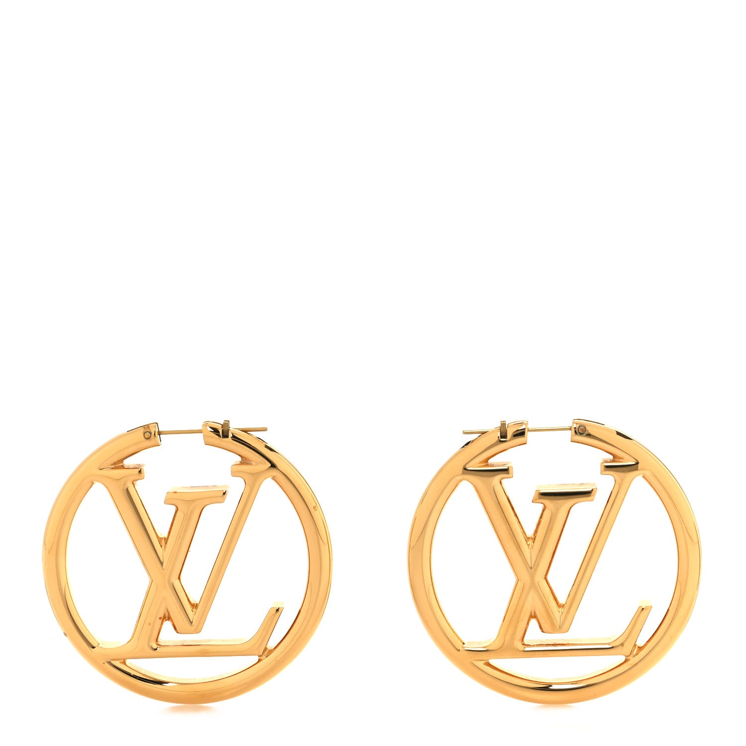 Louis Vuitton Metal Louise Hoop Earrings Gold 1 of 4