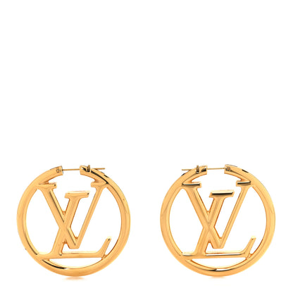 Louis Vuitton Metal Louise Hoop Earrings Gold 1 of 4