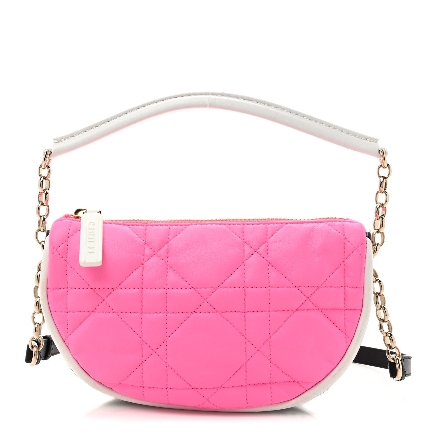 Christian Dior Lambskin Cannage Small Dior Vibe Hobo Bag Pink 1 of 12