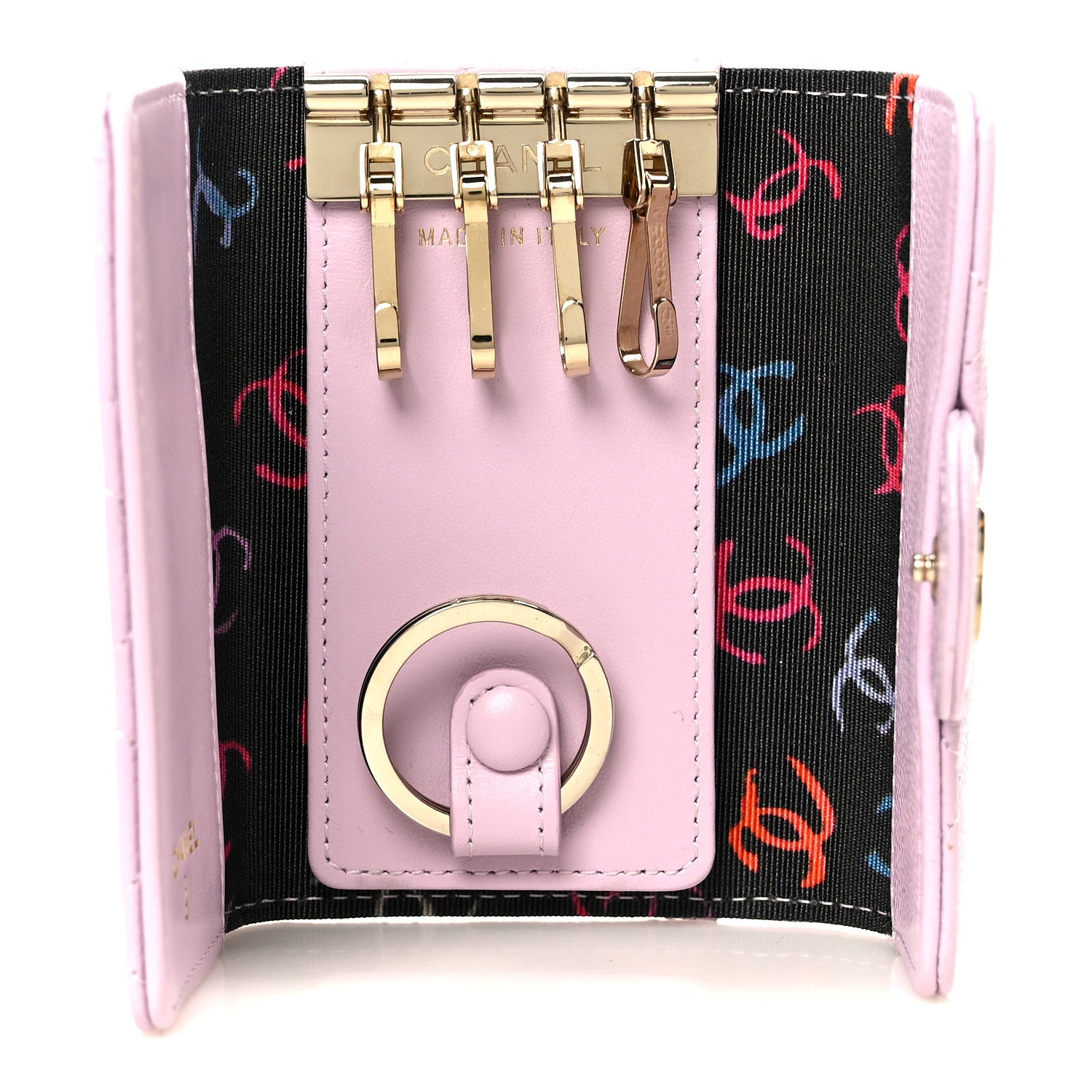 Chanel Caviar Quilted Classic 4 Key Holder Wallet Light Pink 5 of 10