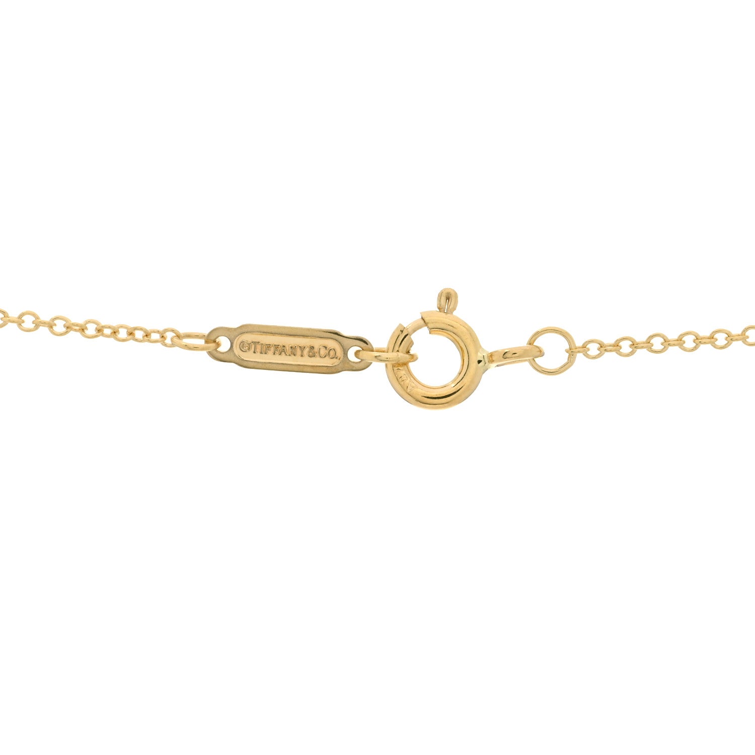 Tiffany 18K Yellow Gold Diamond Letter S Tag Pendant Necklace 3 of 3