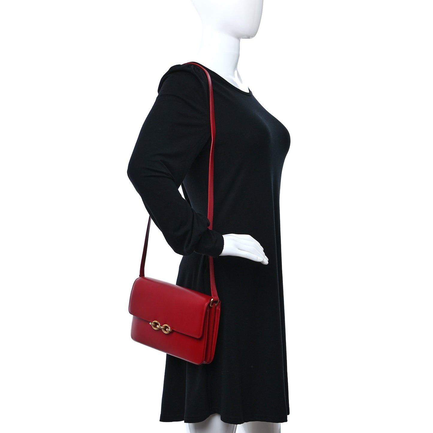Smooth Calfskin Le Maillon Satchel Rouge Eros