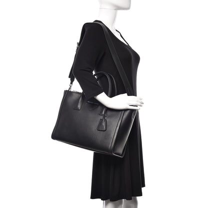 Prada Calfskin Concept Top Handle Bag Black 2 of 9